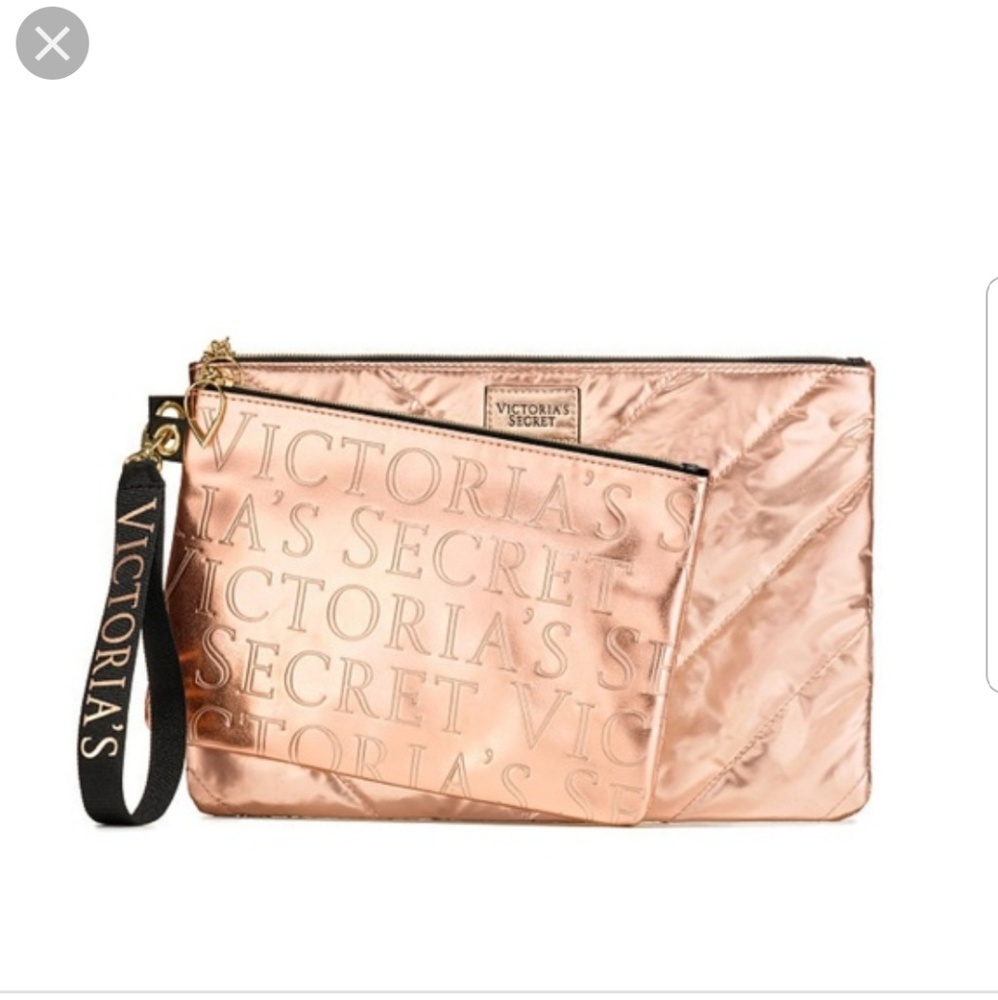 Victoria's Secret rose gold wristlet set